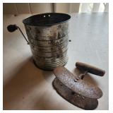 BROMWELL MEASURING SIFTER, Primitive Food Slicer
