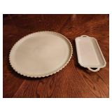 McKee glass Tray Diamond Thumbprint Pattern, 13