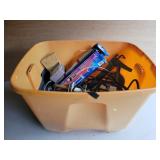 Plastic Tote w/ Misc Hardware- Caulk Gun, Lights,