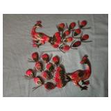 Mid Century Metal Peacock Bird Wall Art