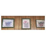 17x14 grouping of wall art decor floral green