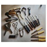 Assorted kitchen tools and knives