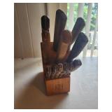 Tramontina Knife block tan handles