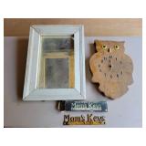 Mirror, Owl Clock & Key Rack
