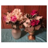 15" tall Faux Flowers in vase, faux christmas