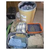 (4) Totes & (1) Barrel of Mens Clothes