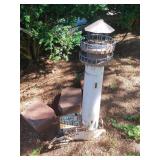 Metal lighthouse yard decor