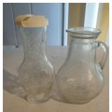 Vintage glass good seasoning decanter and a