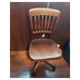 Wood chair with wheels 17 x 36.5 x 17