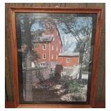 Framed mill puzzle artwork 17 1/2 x 21 1/2