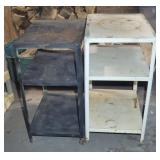 (2) Vtg Metal 3-Tier Shelf