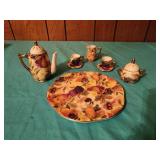 Ceramic tea set fruit design decor