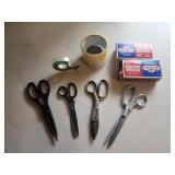 Scissors, matches and tape