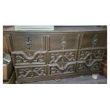 Vintage MCM Wooden Dresser 56"L 17"W 31"T