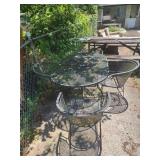 Oval black metal patio set 59x29x38
