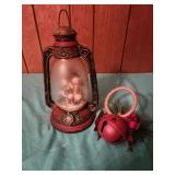 11" snowman lantern figure, big jingle bell