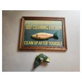 12x9 fish sign and fish magnet