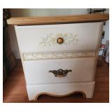 2123x16 white and tan night stand needs cleaning