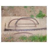 Vtg Bow Saws, Crosscut Saw & Sickle Blade