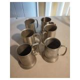 6 Metal Drinking Mugs