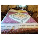 Quilted bedspread  84 x 92