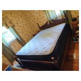 Vintage wood bed queen size. Head board is 44*