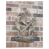 Brass boat wall decor