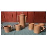 Royal Sealy Yellow Burlap Ceramic 6 pc
