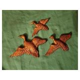 3 brass geese wall decor