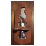 Wood wall mirror/shelf 11.5 x 17.5