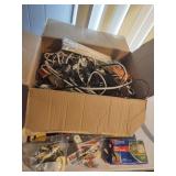 Lot including clips, matches, skewers, plugs and