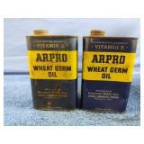 Vintage Arpro Wheat Germ Oil metal tins