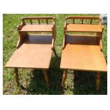 2 vintage wood end tables