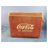 Vintage Coca-Cola cooler with lock down lid and