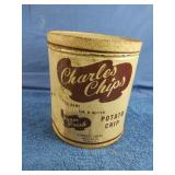 Vintage Charles Chips metal tin