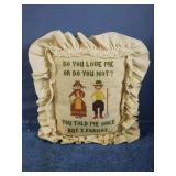 Handmade cross stitch throw pillow