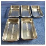 Set of 5 surgical stainless steel trays 8.5 x 2 x