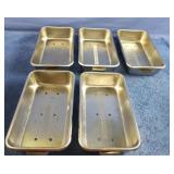 Set of 5 surgical stainless steel trays 8.5 x 2 x