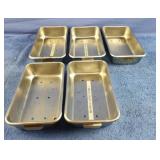 Set of 5 surgical stainless steel trays 8.5 x 2 x