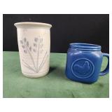 Rooster Chicken Mason Jar Style Blue Mug Coffee