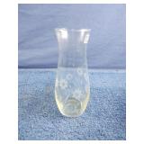 Vintage etched daisy flower vase