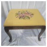 Needlepoint Footstool 18"Wx13.5"Tx16.5"D