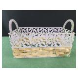 13x6x6.5 metal green and purple basket