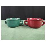 Ironstone/Stoneware Soup Crock mug double handle