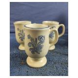 3 Vintage Pfaltzgraff Yorktowne Footed Coffee