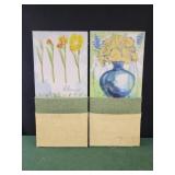 10x22 floral and burlap wall decor