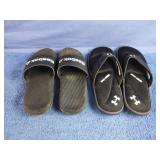 Reebok size 5 Boys slides and Under Armour size