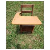 Vintage wood school desk