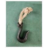 Farmhouse decor vintage hook with rope piece