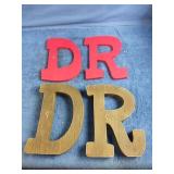 D and R wood letters 8 3/4" tall x 6" wide